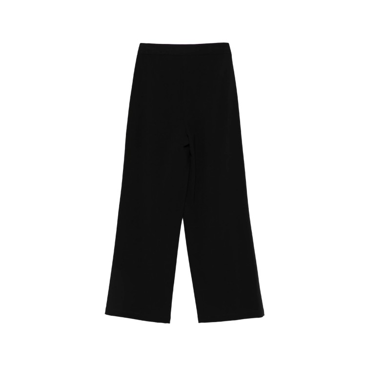 TWIN-SET Pantalone nero palazzo con logo bambina