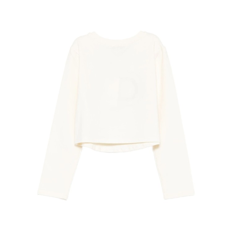 TWIN-SET T-shirt crema logo leopardato bambina