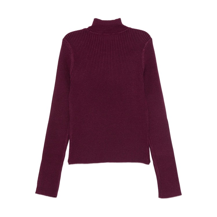 TWIN-SET Lupetto burgundy in maglia a costine bambina