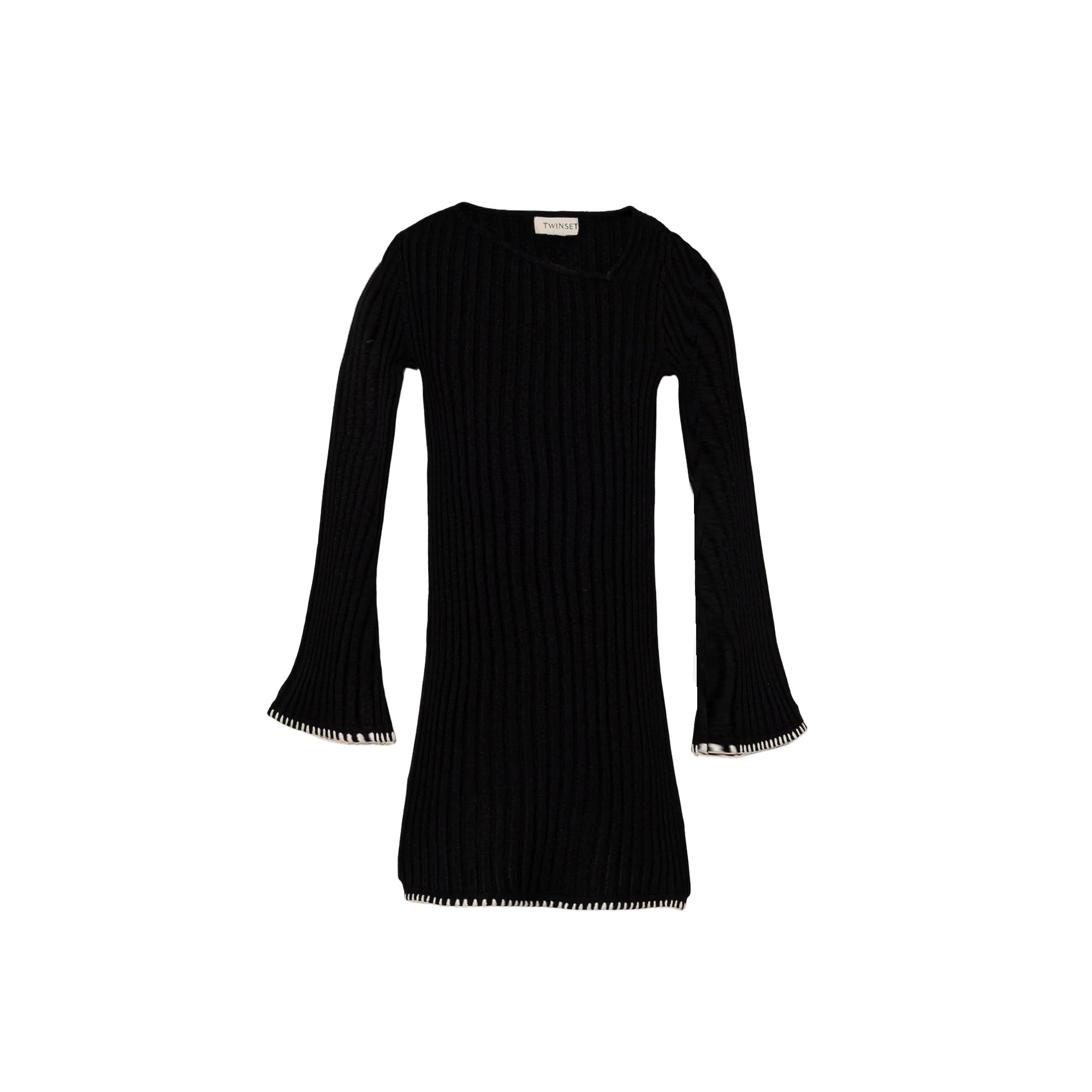 TWIN-SET Abito nero a coste asimmetrico bambina