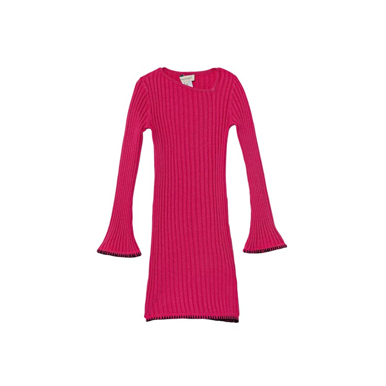 TWIN-SET Abito fucsia a coste asimmetrico bambina