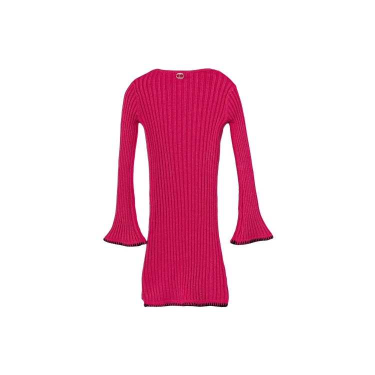 TWIN-SET Abito fucsia a coste asimmetrico bambina