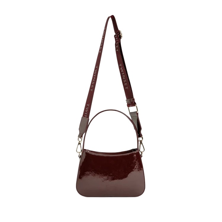 TWIN-SET Borsa burgundy logata lucida bambina