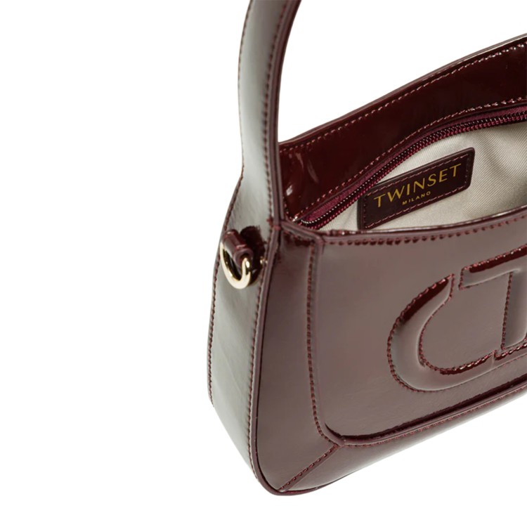 TWIN-SET Borsa burgundy logata lucida bambina