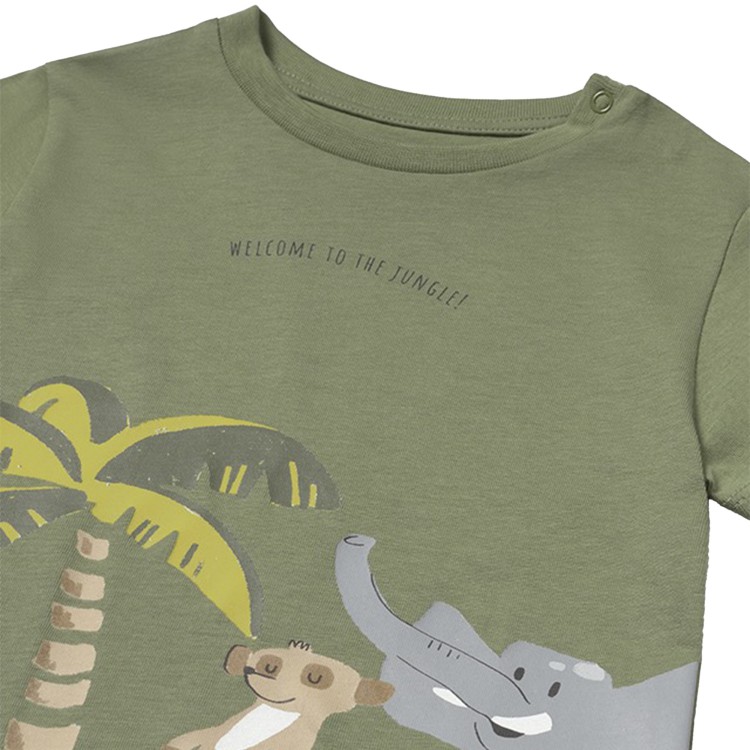 MAYORAL T-shirt verde con stampa giungla neonato
