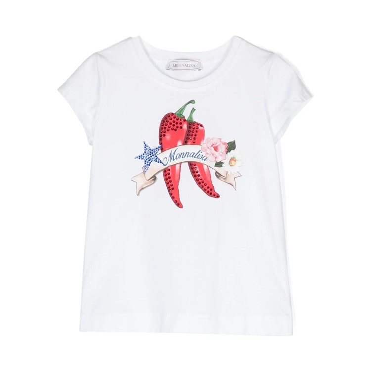 MONNALISA T-shirt con stampa bianca per bambina