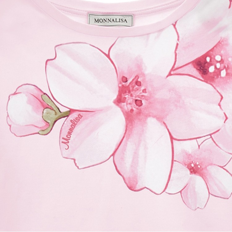 MONNALISA T-shirt rosa stampa floreale bambina