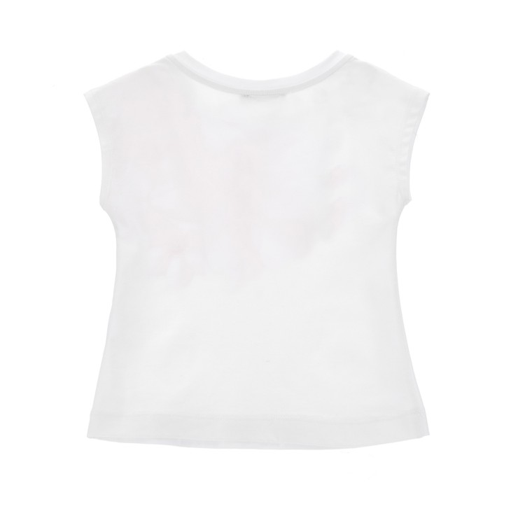 MONNALISA T-shirt bianca stampa floreale bambina