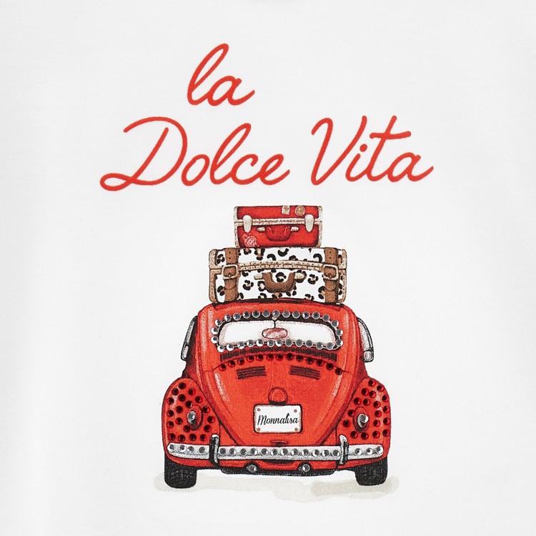 MONNALISA T-shirt bianca stampa bambina