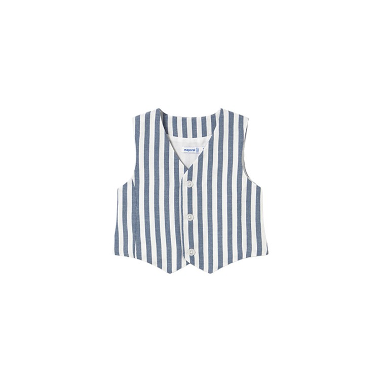 MAYORAL Gilet bianco e azzurro a righe neonato