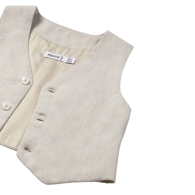 MAYORAL Gilet beige elegante con bottoni neonato