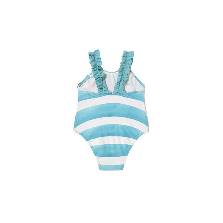 MAYORAL Costume turchese a righe con bretelle neonata