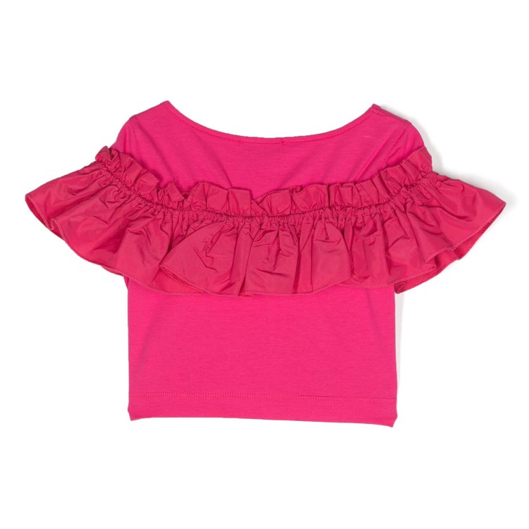 MONNALISA T-shirt con rifinitura di ruches rosa scuro bambina