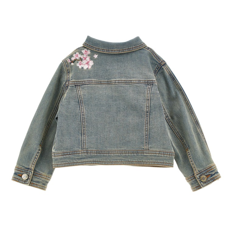 MONNALISA Giacca in denim con fiori ricamati bambina