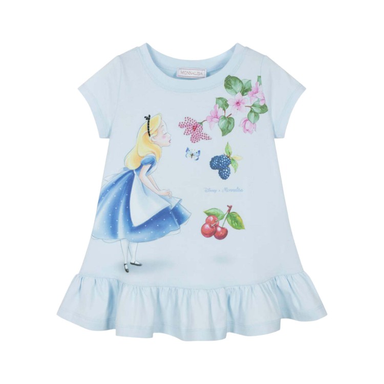MONNALISA T-shirt celeste Alice con balza bambina
