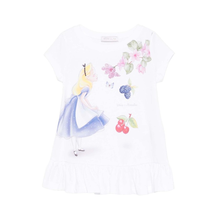 MONNALISA T-shirt bianca Alice con balza bambina