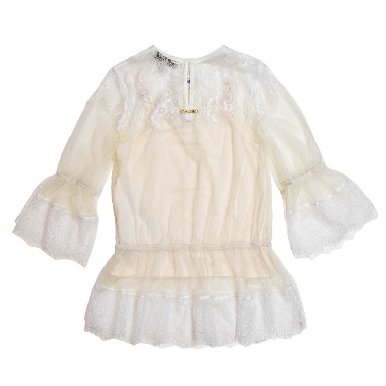 TWIN-SET Abito bianco panna bambina