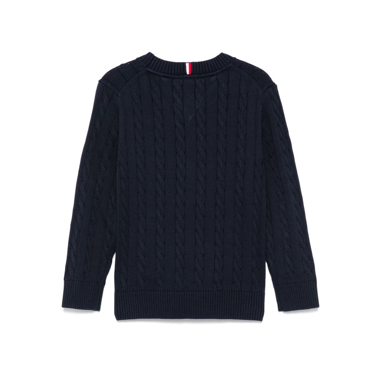 TOMMY HILFIGER Maglione blu navy a trecce bambino