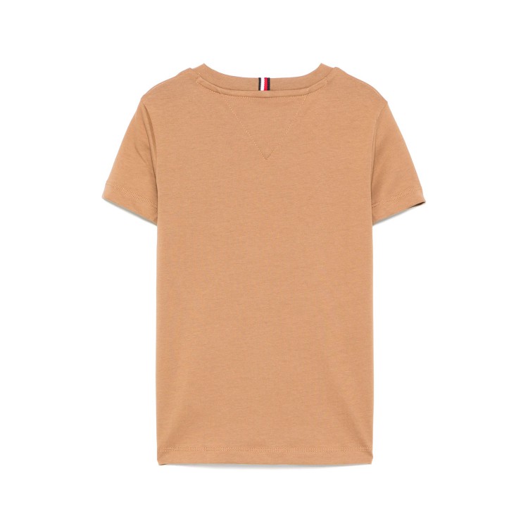 TOMMY HILFIGER T-shirt cammello con stampa logo bambino