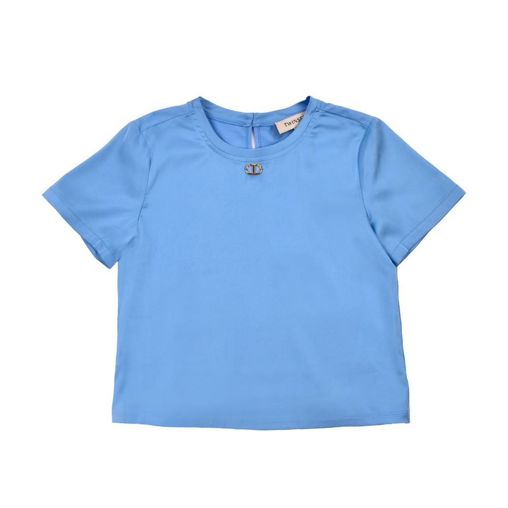 TWIN-SET T-shirt azzurra...
