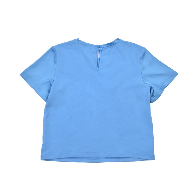 TWIN-SET T-shirt azzurra con design a inserti bambina