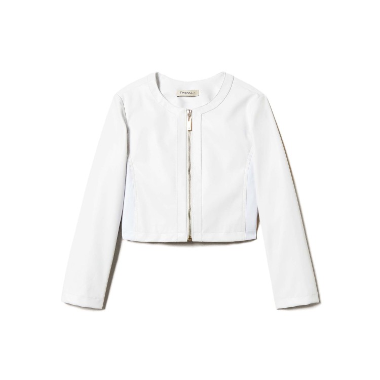 TWIN-SET Giacca bianca cerata bambina