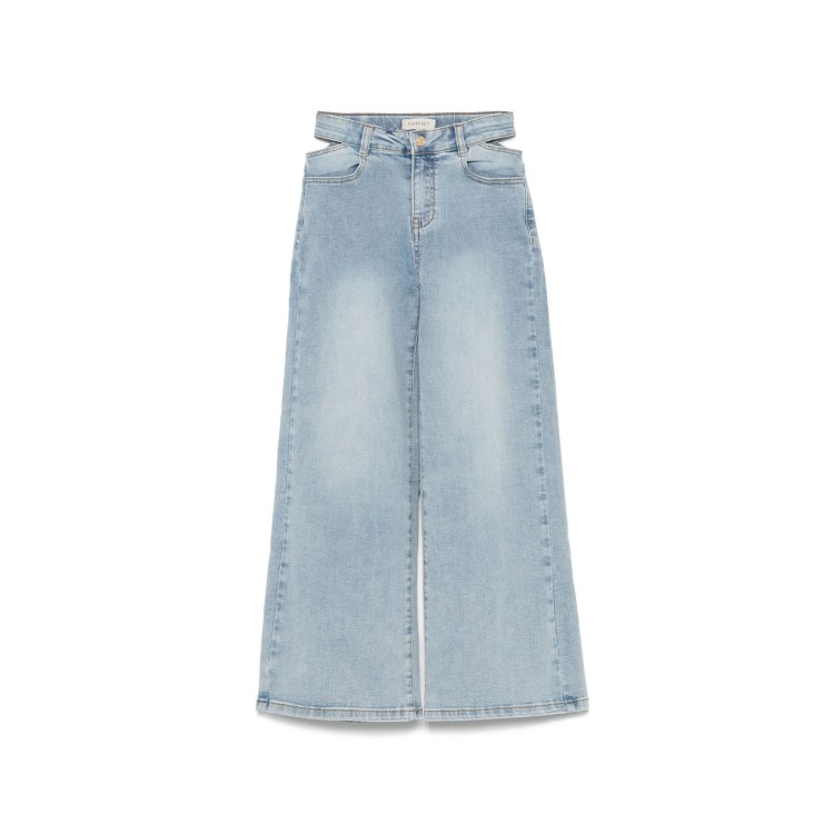 TWIN-SET Jeans wide leg cut-out bambina