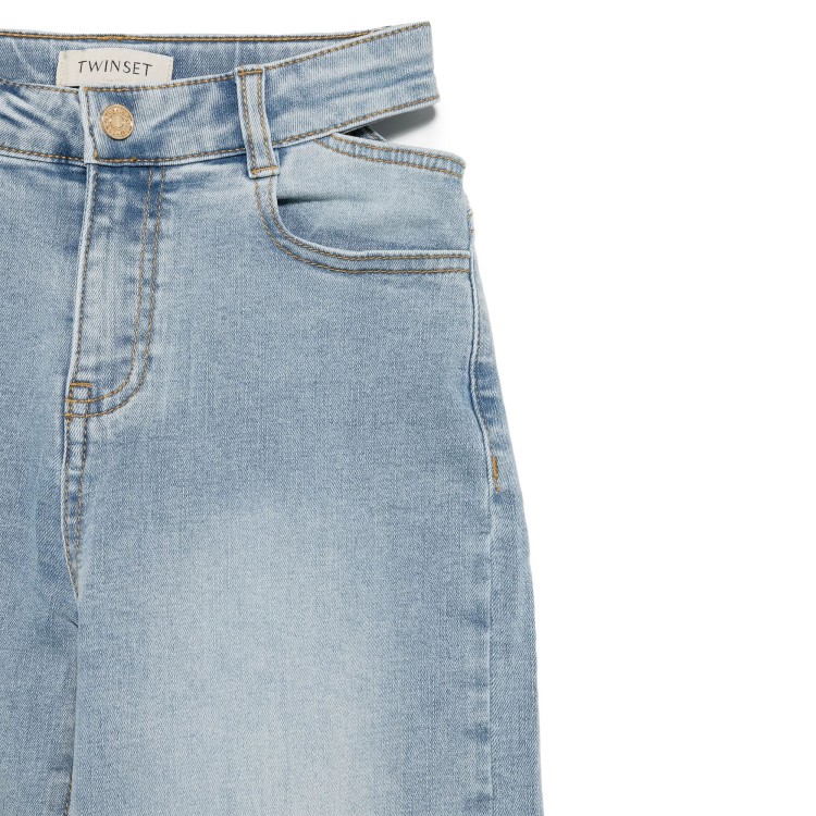 TWIN-SET Jeans wide leg cut-out bambina