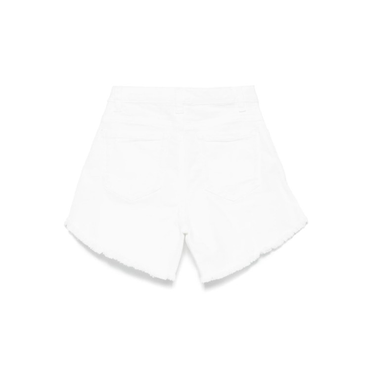 TWIN-SET Shorts bianchi in denim bambina