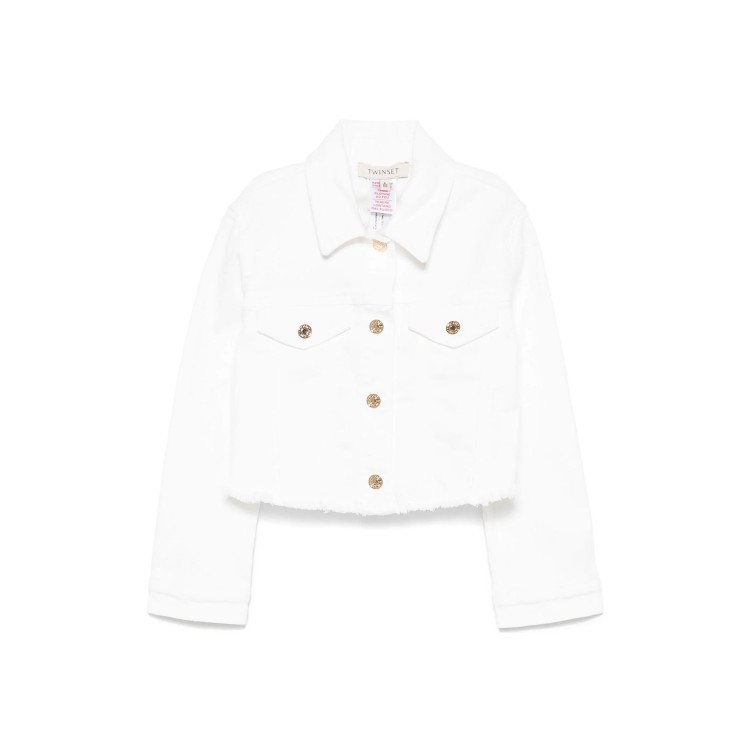 TWIN-SET Giacca bianca in denim bambina