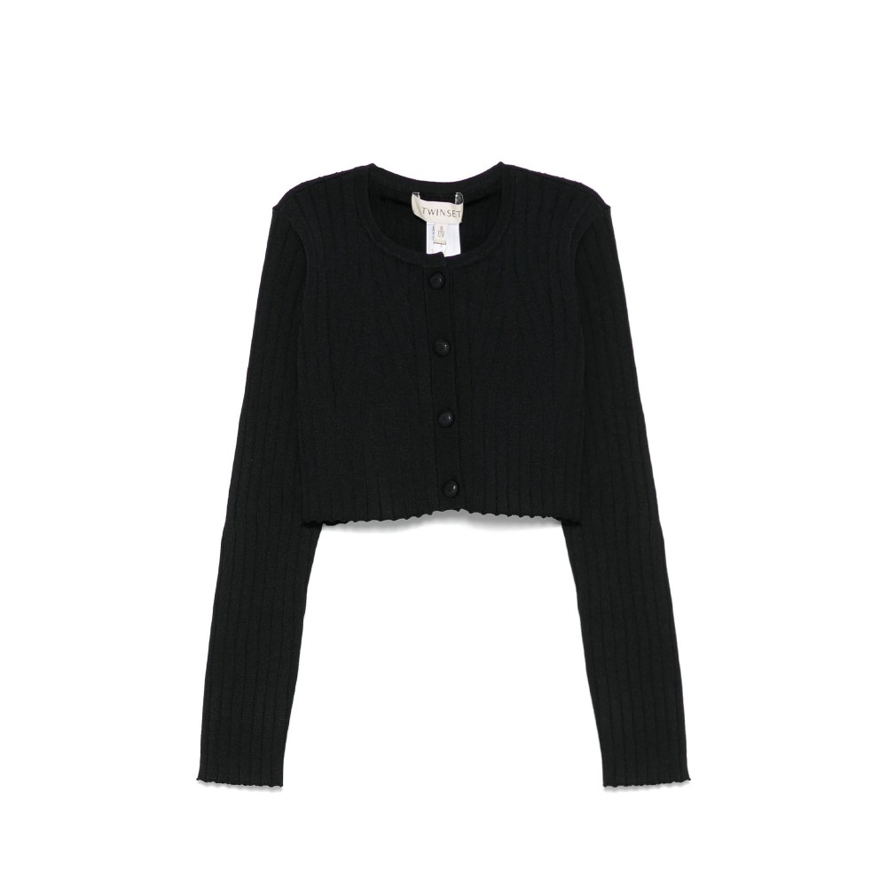 TWIN-SET Cardigan nero a...