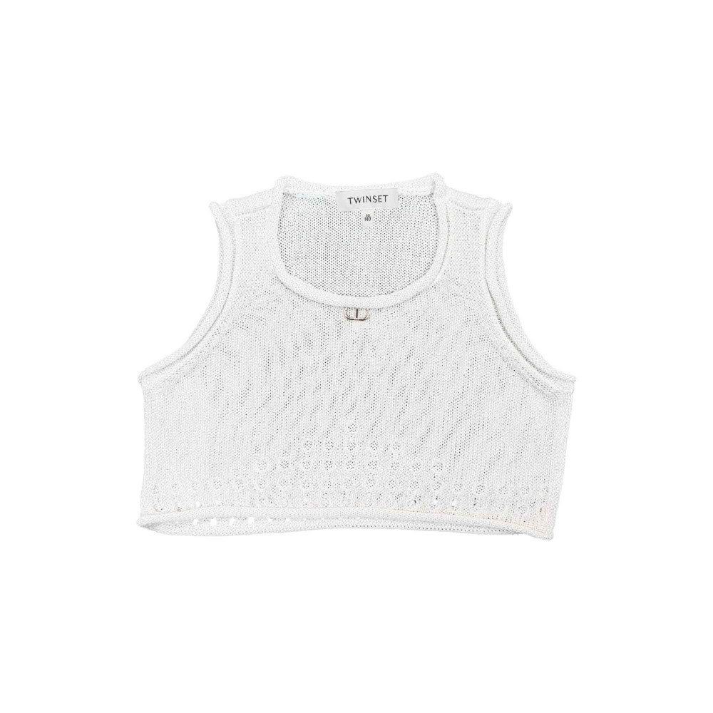 TWIN-SET Top bianco...