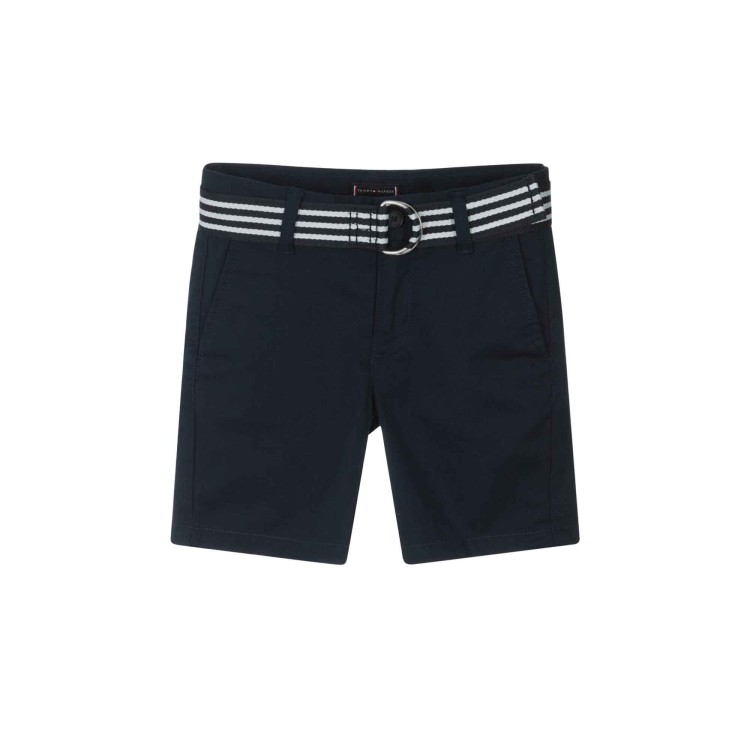 TOMMY HILFIGER Shorts blu navy con cintura bambino