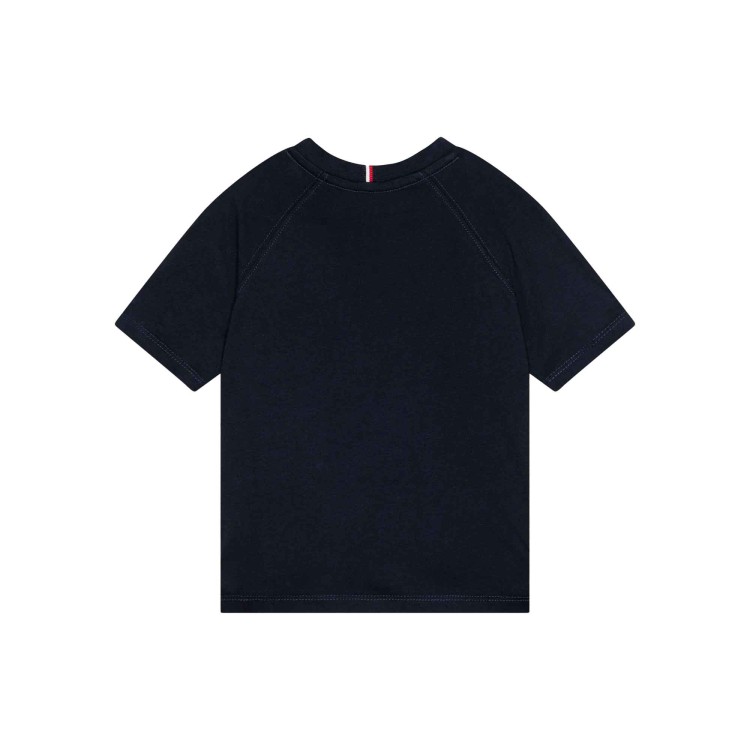 TOMMY HILFIGER T-shirt blu navy con logo varsity bambino