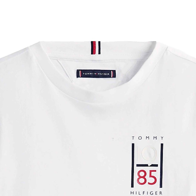 TOMMY HILFIGER T-shirt bianca con stampa logo bambino