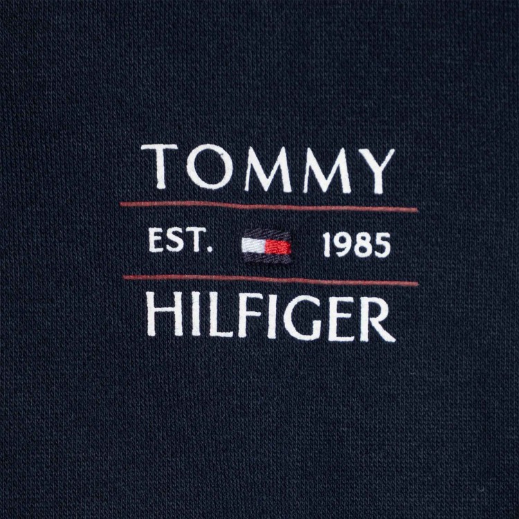 TOMMY HILFIGER Felpa blu navy full-zip con cappuccio bambino