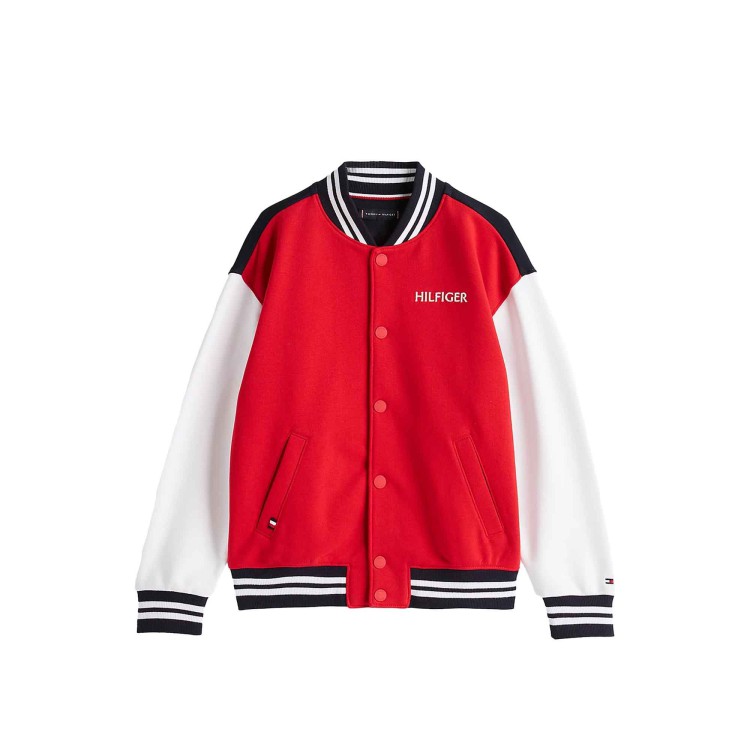 TOMMY HILFIGER Bomber rosso con logo bambino