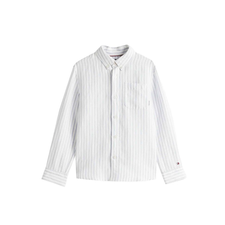 TOMMY HILFIGER Camicia misto lino a righe bambino