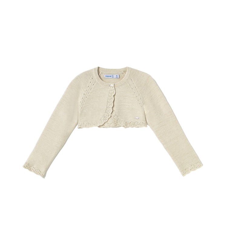 MAYORAL Cardigan avorio con balze neonata