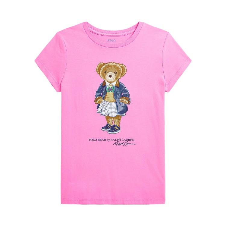 RALPH LAUREN T-shirt fucsia a maniche corte Polo Bear bambina