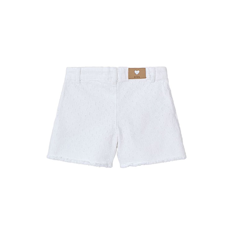 MAYORAL Shorts bianchi cinque tasche sfilacciato bambina