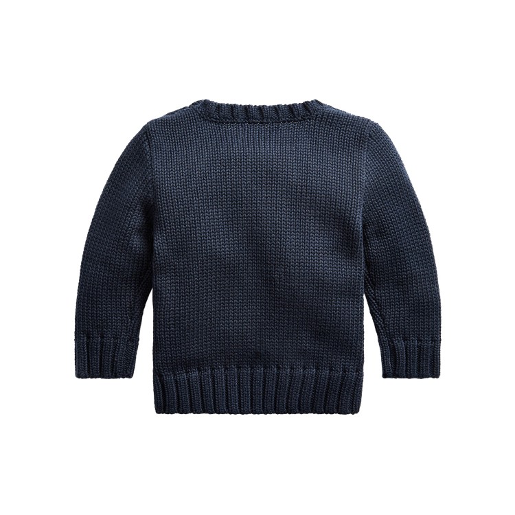 RALPH LAUREN Maglione blu con bandiera neonati