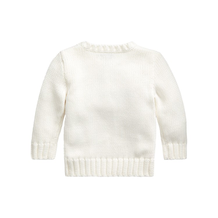 RALPH LAUREN Maglione bianco con bandiera neonati