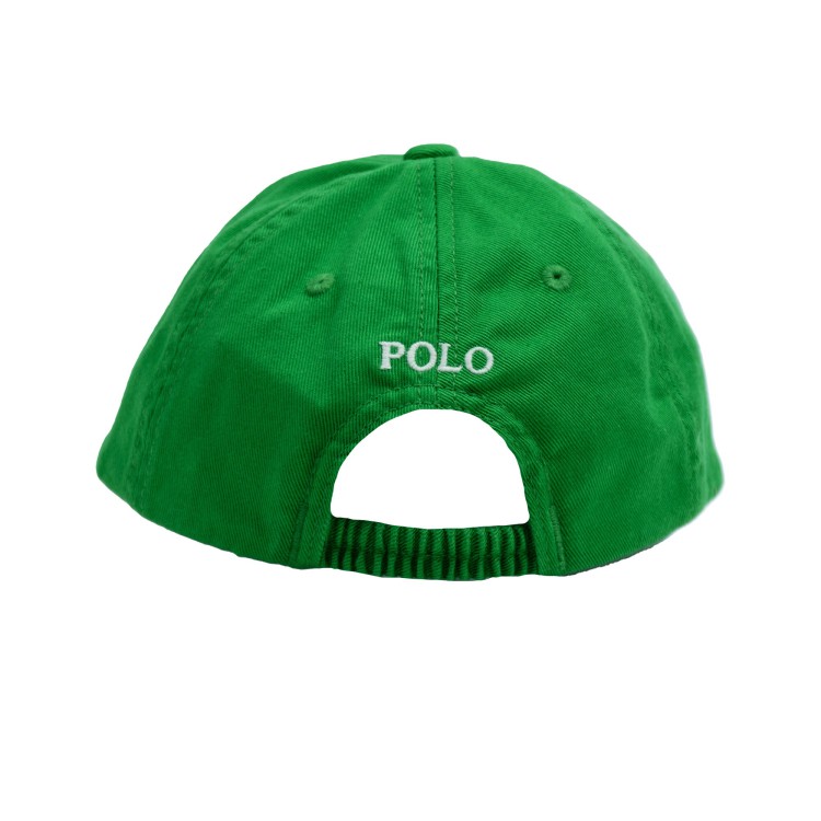 RALPH LAUREN Cappello con visiera verde neonato