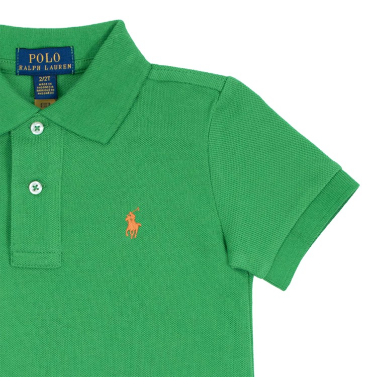 RALPH LAUREN Polo piqué di cotone verde bambino