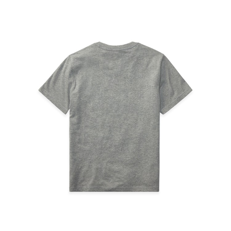 RALPH LAUREN T-shirt grigia con logo navy bambini