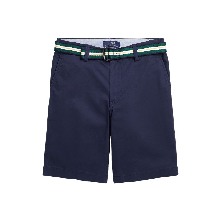 RALPH LAUREN Shorts blu navy in cotone bambino