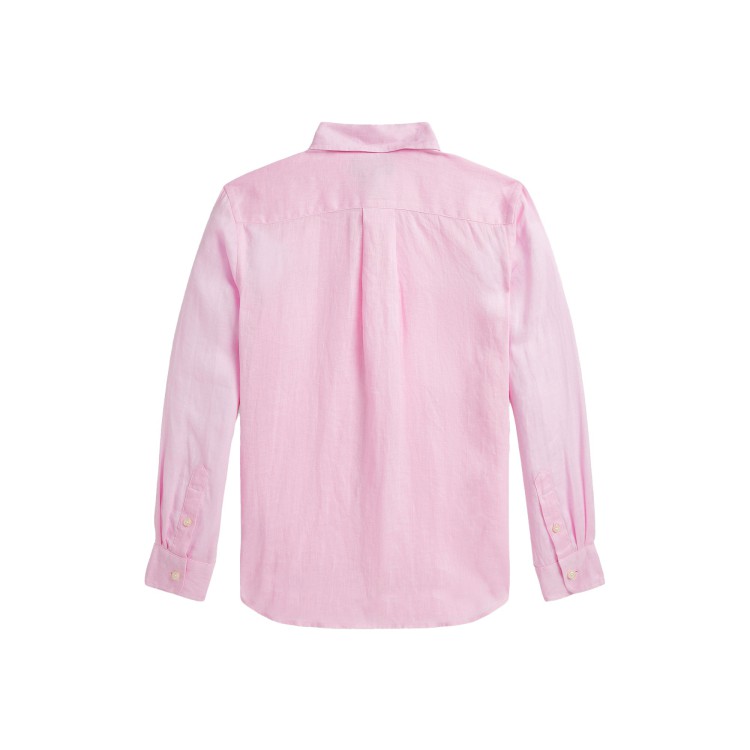 RALPH LAUREN Camicia rosa in lino bambini