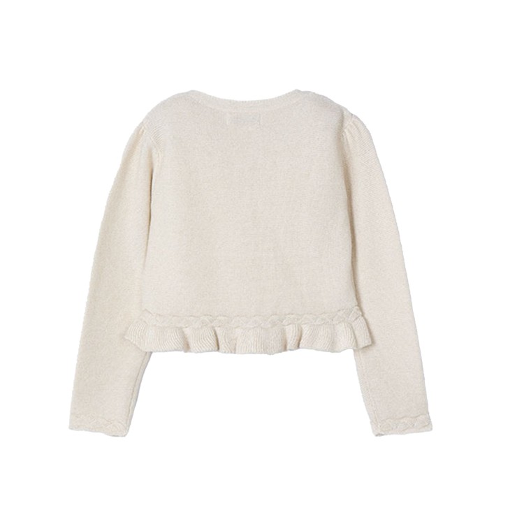 MAYORAL Cardigan panna con volant bambina