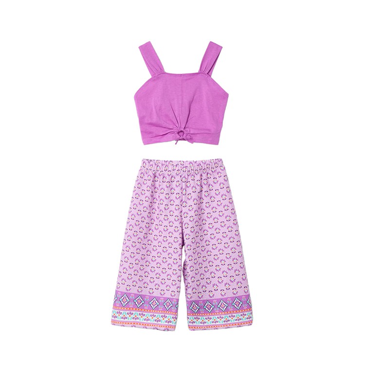 MAYORAL Completo bianco e porpora stampato bambina